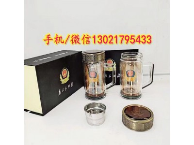 警用彩徽手柄水晶杯